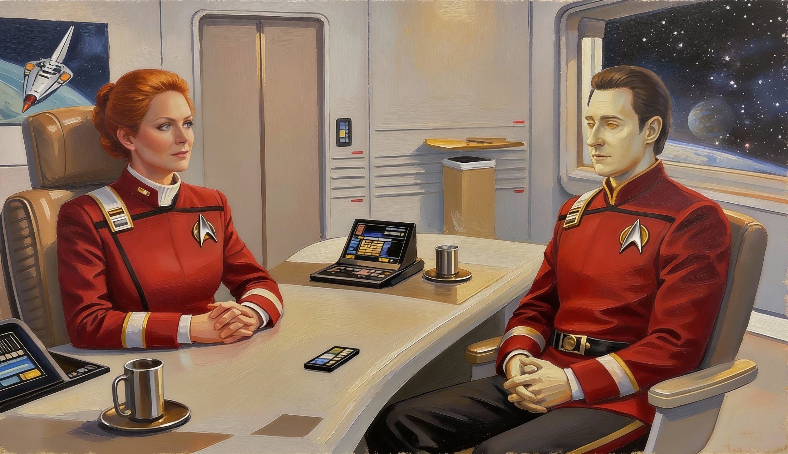 Ensign Data aboard the USS Trieste